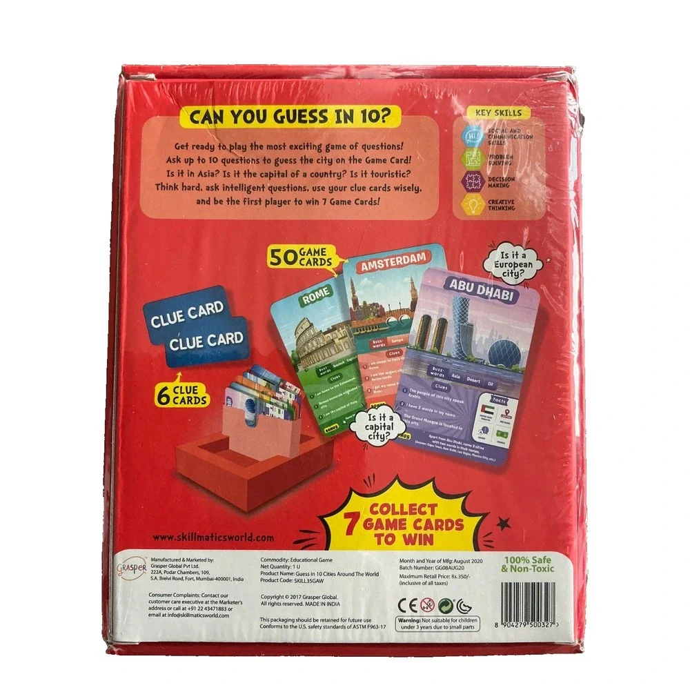 Skillmatics Guess in 10 Cities Around The World Educational Family Card Game NEW
